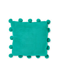 Pom Pom Cushion - Emerald
