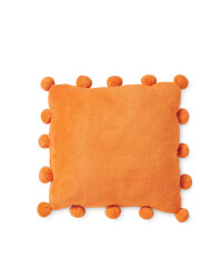 Pom Pom Cushion - Orange