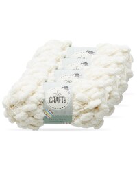 So Crafty Pom-Pom Fancy Yarn 4-Pack - Cream