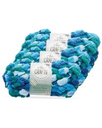 So Crafty Pom-Pom Fancy Yarn 4-Pack - Ocean