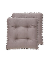 Pom Pom Seat Pads 2 Pack - Charcoal