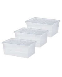 Premier 12L Storage Box 3 Pack - White