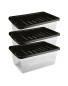 Premier 12L Storage Boxes 3 Pack - Black