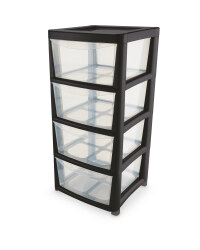 Premier 4 Drawer Storage Tower - Black