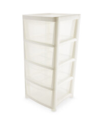 Premier 4 Drawer Storage Tower - White