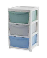 Premier Large 3 Drawer Tower Blue