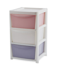 Premier Large 3 Drawer Tower Pink