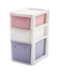 Premier Small 3 Drawer Tower Pink