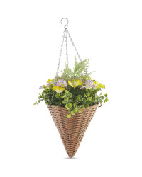 Artificial Purple & Yellow Basket