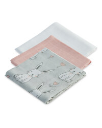 Rabbit Muslin Cloths 3 Pack