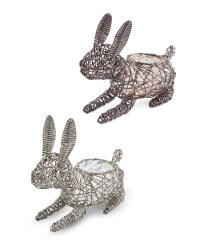 Rabbit Rattan Animal Planter