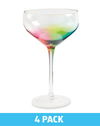 Rainbow Champagne Glass 4 Pack