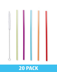 Rainbow Reusable Straws 20 Pack