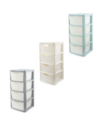 Rattan Effect 4-Drawer Tower