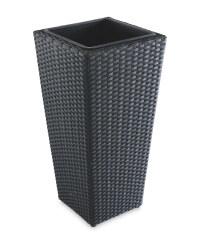 Rattan Effect Connical Planter - Black
