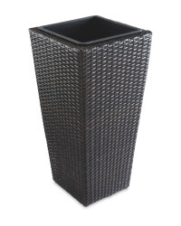 Rattan Effect Connical Planter - Brown
