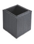 Black Rattan Effect Cube Planter Set