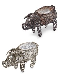 Gardenline Rattan Effect Pig Planter