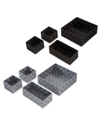 Rattan Effect Storage Boxes 4 Pack