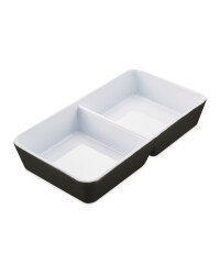 Rectangle Divided Serving Dish - Grey