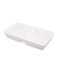 Rectangle Divided Serving Dish - White