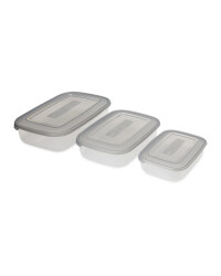 Rectangle Storage Containers 3 Pack - Grey