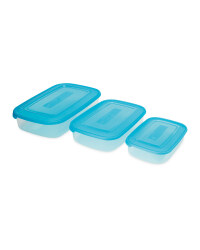 Rectangle Storage Containers 3 Pack - Turquoise