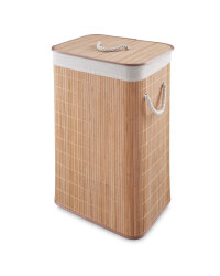 Rectangular Bamboo Laundry Hamper - Light