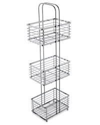 Rectangular Bathroom Storage Stand - Chrome