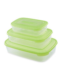 Rectangular Food Containers 3 - Pack - Green