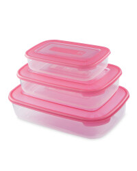 Rectangular Food Containers 3 - Pack - Magenta
