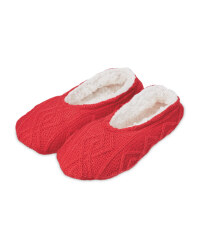Red Knitted Slipper Socks