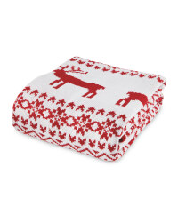 Red Nordic Knitted Throw
