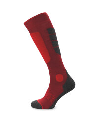 Crane Red Silk & Wool Ski Socks
