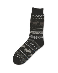 Reindeer Fleece Slipper Socks