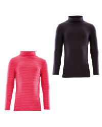 Crane Roll Neck Top Space Dye 2 Pack - Pink/Black