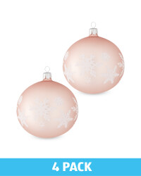 Rose Pink Glass Baubles 4 Pack
