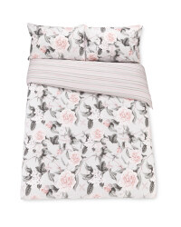 Rose Stripe King Duvet Set