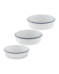 Round Blue Rim Bakeware 3 Pack