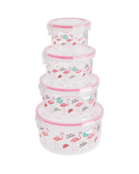 Round Flamingo Food Storage