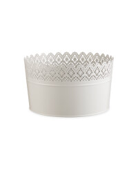 Large Round Grey Flower Pot