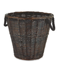 Round Log Basket - Brown