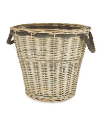 Round Log Basket - Grey