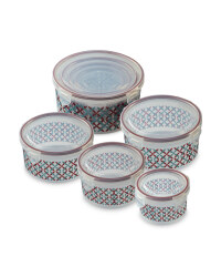 Round Patterned Clip-Lid Containers