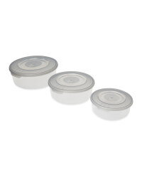 Round Storage Containers 3 Pack - Grey
