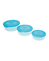Round Storage Containers 3 Pack - Turquoise