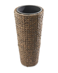 Round Water Hyacinth Planter - Brown
