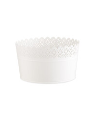 Large Round White Flower Pot