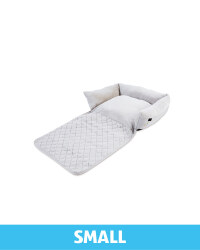Small Floral Roll Down Pet Bed - Grey