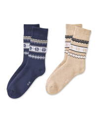 Sand/Navy Mountain Socks 2 Pack